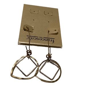 Francesca’s teardrop and square hook latch earrings